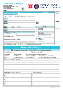 Modulo di richiesta Dermatopatologia