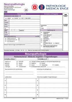 Neuropathologie Auftragsformular