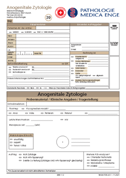 Anogenitale Zytologie Auftragsformular