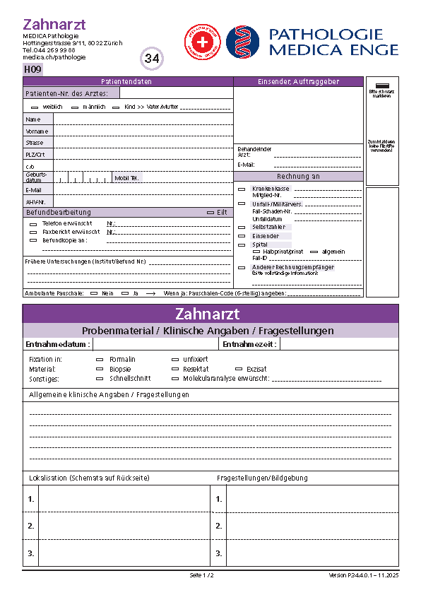 Order form dentist (german)