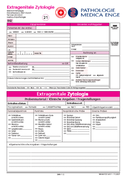 Extragenitale Zytologie Auftragsformular